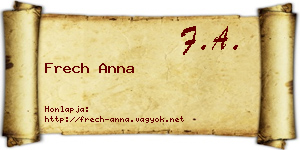 Frech Anna névjegykártya